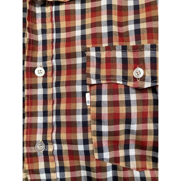 Vintage 80s Levi's Shirt Size Medium 1980s Plaid Long Sleeve Grunge Cabin Chore - Picture 3 of 5